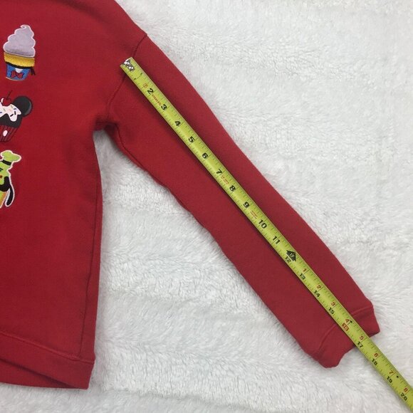 Disney Sweatshirt Womens Juniors Small Cropped Snacks Red - Picture 9 of 9